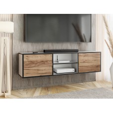 Atvērts TV galdiņš LUNO 3, Balts/Zelts craft/Zelts